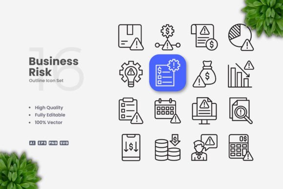 Business Risk Icons: Clean Graphics for Local Branding