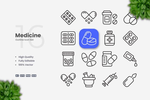Medicine Icons: Clean Graphics for Modern Web and Editorial Design