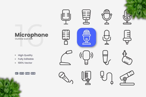 Microphone Icons for Local Business Branding
