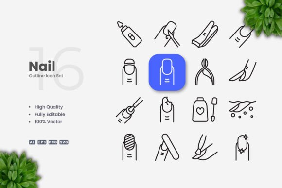 Nail Icons – Clean Graphics for Modern Web Design