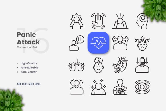Panic Attack Icons - Clean Graphics for Modern Branding