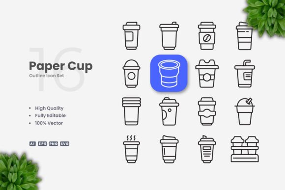 Paper Cup Icons: Clean Graphics for Modern Web Design
