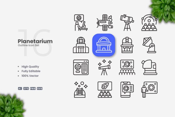 Planetarium Icons: Clean Graphics for Creative Sellers