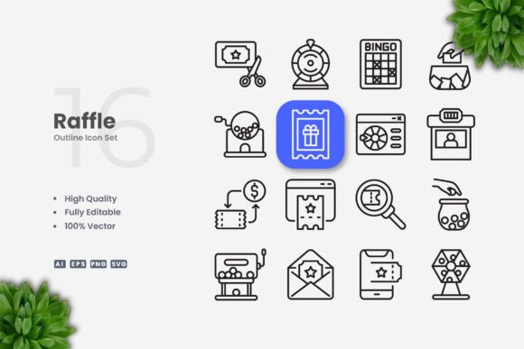 Raffle Icons – Clean Graphics for Modern Web Design