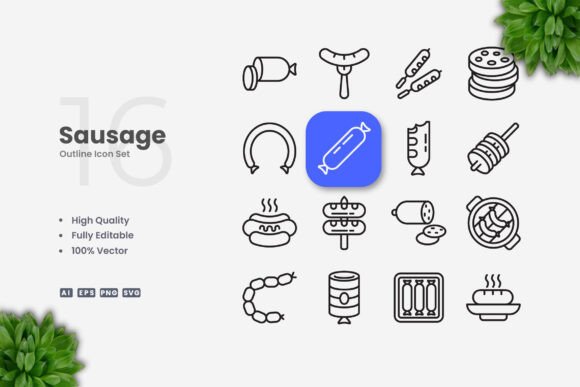 Sausage Icons: Clean Graphics for Local Business Branding