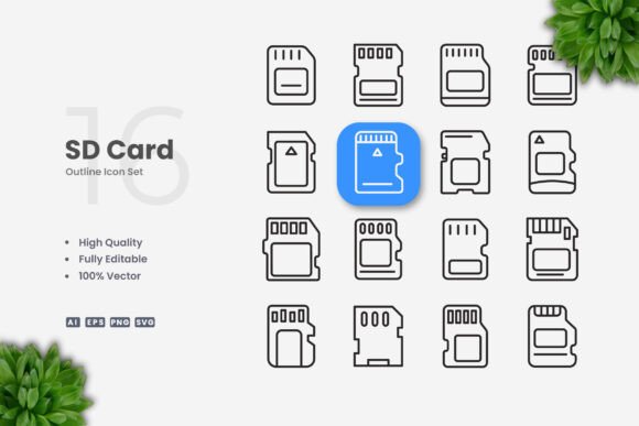 SD Card Icons – Clean Graphics for Handmade Creations