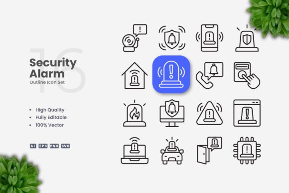 Security Alarm Icons: A Versatile Graphic Asset for Branding