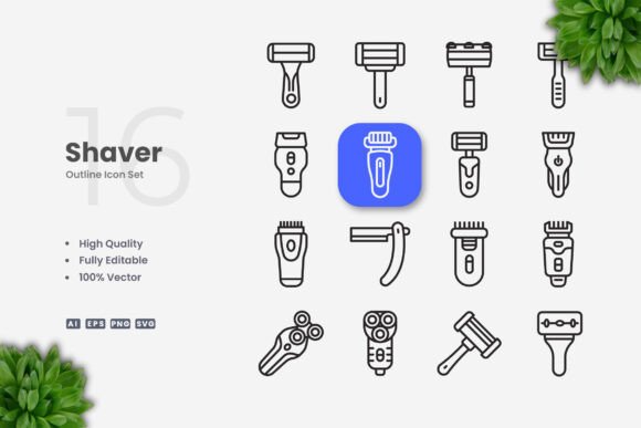 Shaver Icons: Clean Graphics for Digital Sellers
