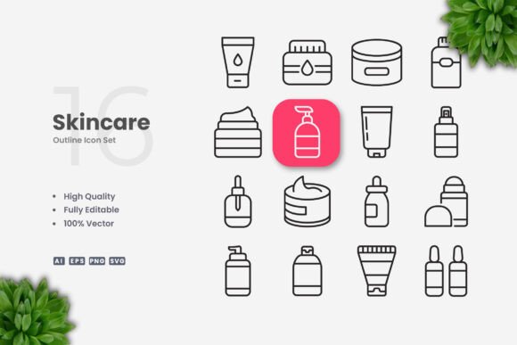 Skincare Icons: Clean Graphics for Modern Branding