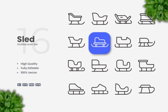 Sled Icons: Clean Graphics for Modern Branding