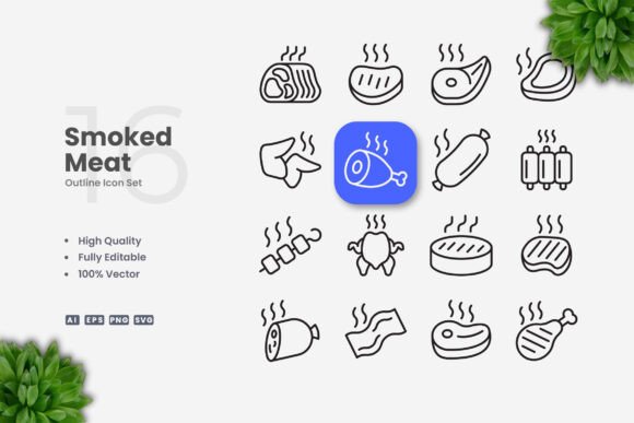 Smoked Meat Icons: A Modern Graphic Asset for Bloggers and Publishers