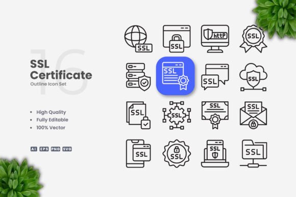 SSL Certificate Icons: Clean Graphics for Modern Web Design