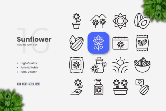 Sunflower Icons: A Versatile Graphic Design Asset for Modern Branding
