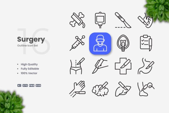 Surgery Icons – Clean Graphics for Digital and Print Products