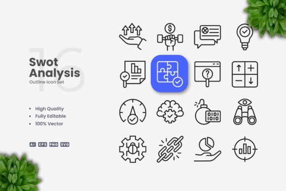 Swot Analysis Icons for Crafting and Handmade Business
