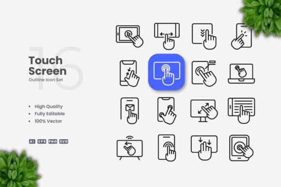 Touch Screen Icons for Crafting and Graphics