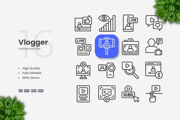Vlogger Icons for Modern Graphic Design