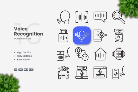 Voice Recognition Icons for Modern Branding and Marketing