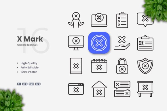 X Mark Icons – Clean Graphics for Modern Web and Print